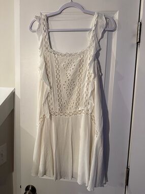 Free People Priscilla White Crochet Mini Dress